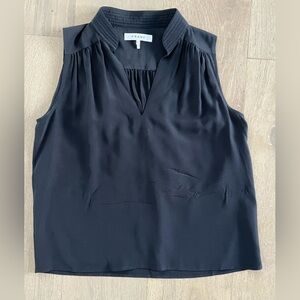 Frame Black Sleeveless Silk Blouse